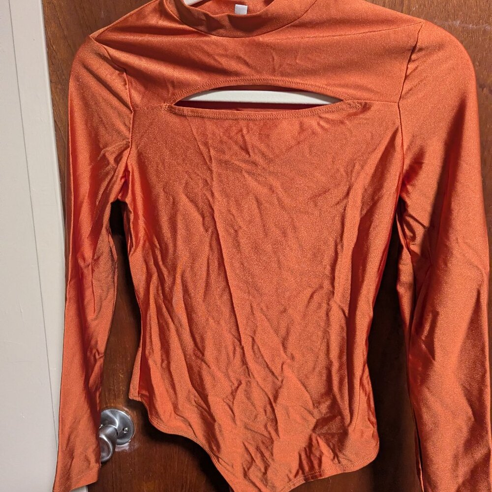 orange bodysuit with cutout